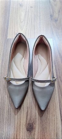 Sapatilha Bailarina bico fino Cinza