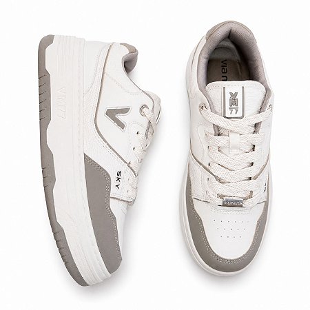 Tênis Via Marte Napa Nokuck Marfim Taupe Gray