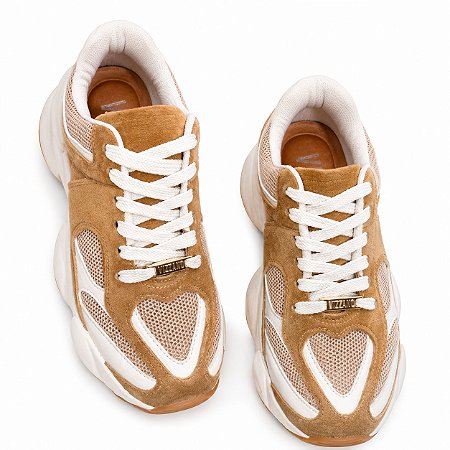 Tênis Vizzano Nylon Kansas Suede Milano Pelucia Bege