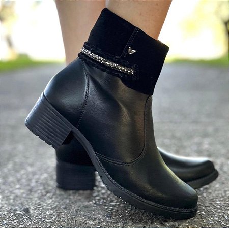 Bota Feminina Mississipi Cano Curto Com Zíper Worford com enfeite