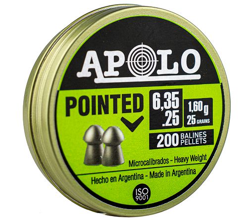 Chumbinho Apolo Pointed 6,35 mm (200 Un)