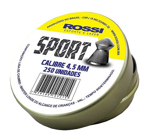 Chumbinho Rossi Sport 4,5mm (250 Un)