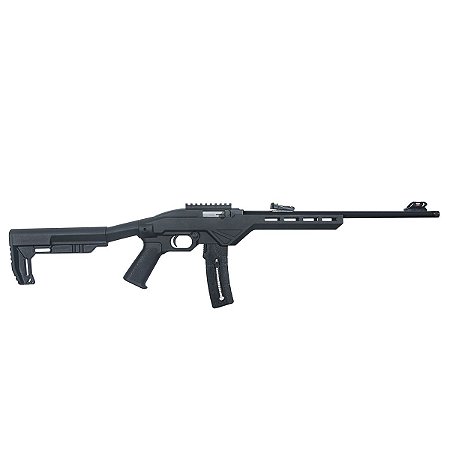 Rifle CBC 7022 .22LR 25T Semiautomático Tactical - Coronha Tática em Polipropileno Preta