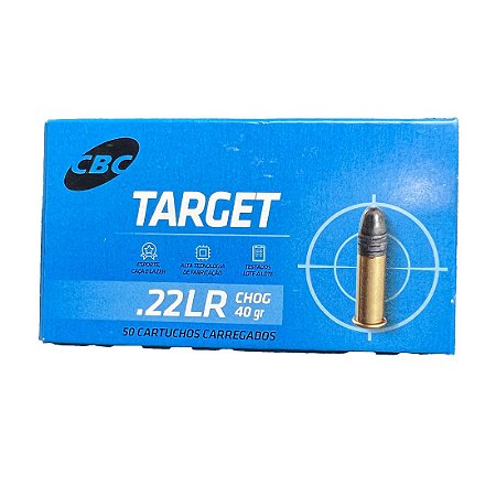 Munição Cartucho CBC 22LR Target CHOG 40GR - Cx 50 Unidades