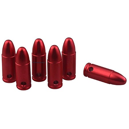 Munição de Manejo Alumínio 9mm Snap Caps Bore Sighter Treino