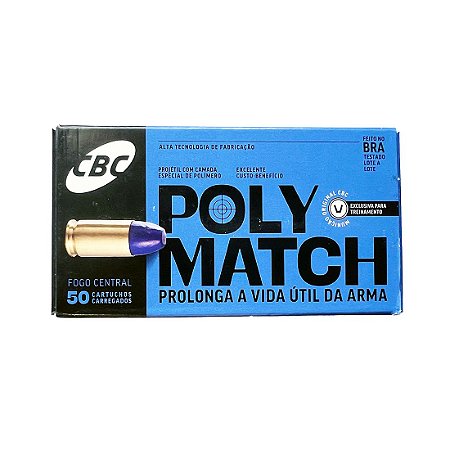 Munição CBC 9MM PLC 124GR POLYMATCH - CX 50