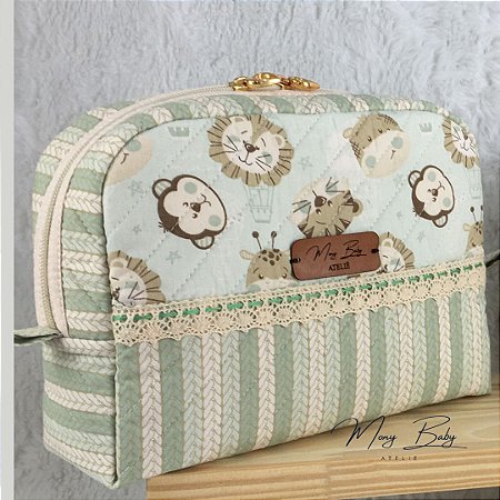 Necessaire Rostinhos do Safari Verde