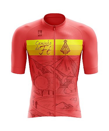 Camisa ciclismo Caminho da Fé - Nossa Senhora  - ROSA TROPICAL