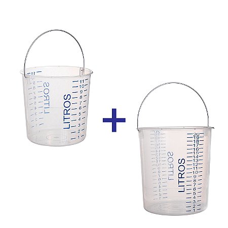 Kit Balde graduado 20L + Balde Graduado 12L