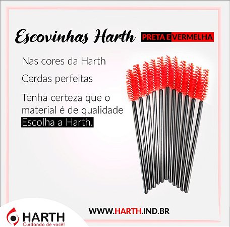Escovinhas Descartáveis Preto e Vermelho - 50 Unidades