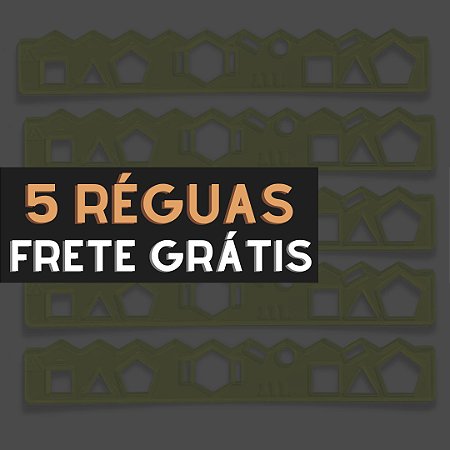 Kit 5 réguas verdes - FRETE GRÁTIS