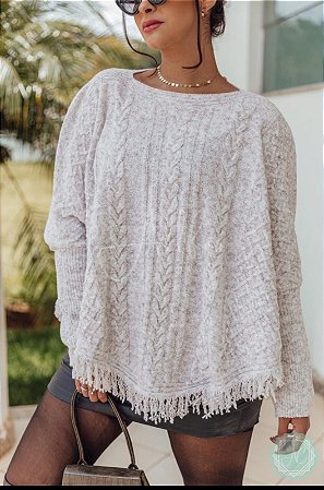 Poncho com Franjas