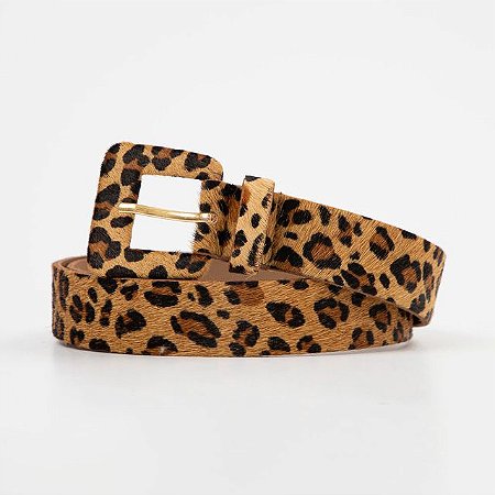 Cinto Animal Print em Couro