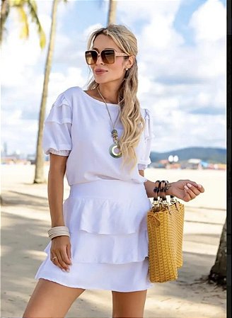 Conjunto Shorts-saia Heloísa