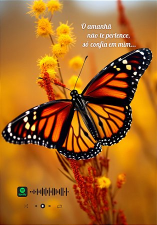 Quadro Borboleta - com Spotfy