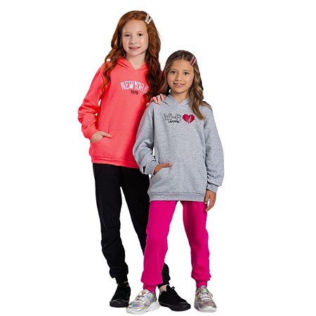 Conjunto Moletom Infantil Juvenil Feminino Tamanhos 10 ao 14