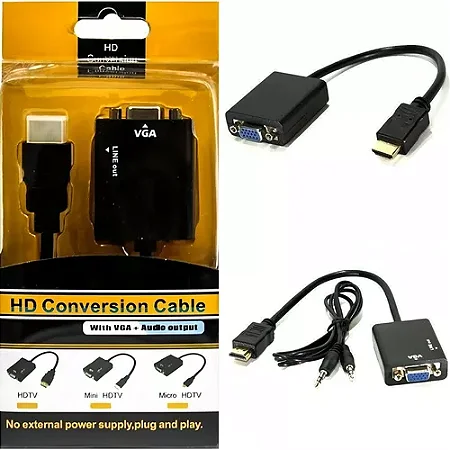 Cabo Conversor HDMI para VGA - HV100