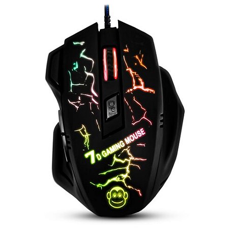 Mouse Gamer USB Com LED 4800 DPI 7 Botões EBAI