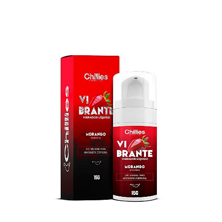 Vibrador Líquido Vibrante Morango 15G