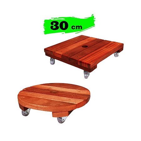 Suporte Vaso Plantas 30cm Roda Rodizio Giratorio Gel Silicone Redondo