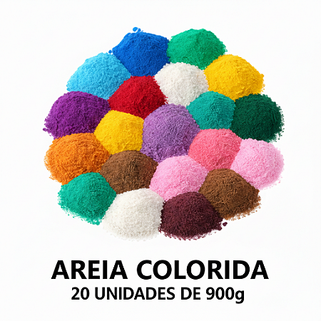 Areia Colorida Artesanato Decoração Vaso Aquário 20unx900g