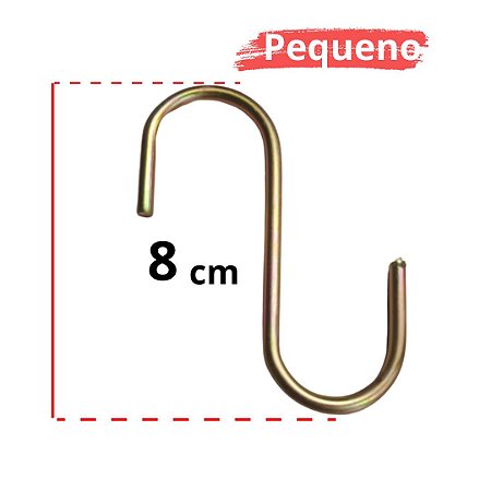Gancho tipo "S" tamanho Pequeno 8CM