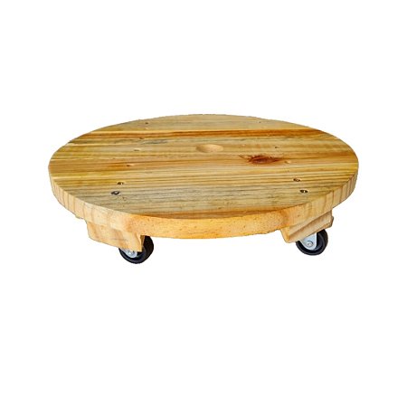Suporte Para Vaso C/ Rodas 45cm Redondo Pinus