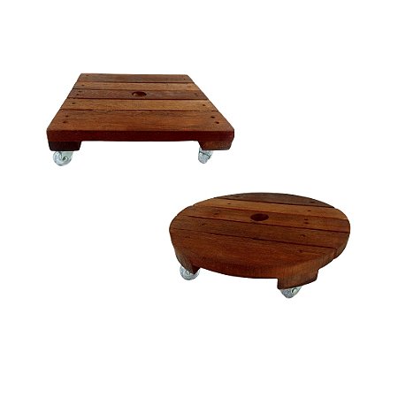 Kit 2 unidades Suporte Vaso Plantas 30cm Rodizio Giratorio Gel (1 Red+1 Quad)