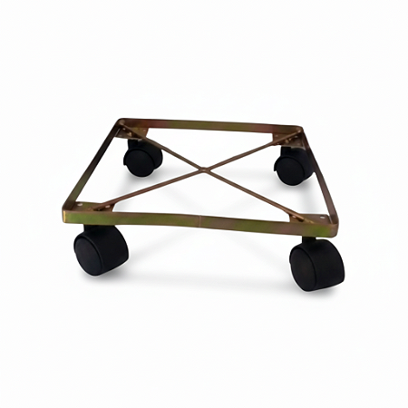 Suporte para Vaso Aço Quadrado Roda Nylon
