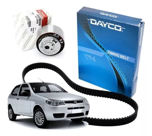 Kit Correia Dentada Palio Novo Uno Punto Fiat 500 Strada 1.3 1.4 8v Fire evo 2008 em diante 129 Dentes