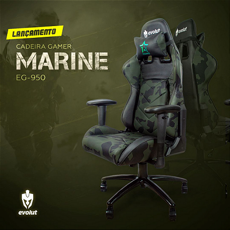 Cadeira Gamer Evolut MARINE Camuflada - EG-950 - 150KG