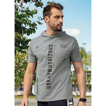 Camiseta com Capuz Unknow Mescla