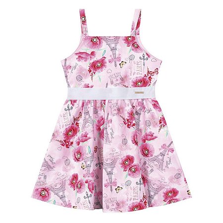 Vestido Rosa Godê Floral Acetinado