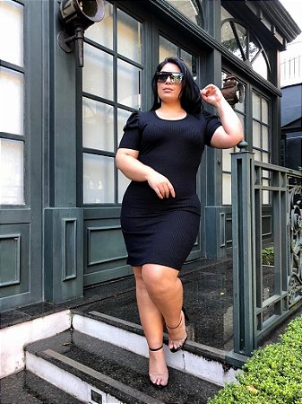 Vestido Canelado Midi