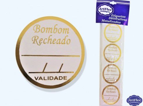 Etiqueta Decorativa Bombom Recheado c/ Validade -ArtFlex