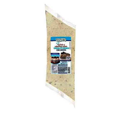 Recheio Chocolate Branco com Cookies 1 Kg - Bom Princípio