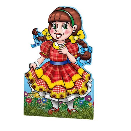 Totem Menina Caipira p/ Festa Junina Tam. 93 cm Papelão