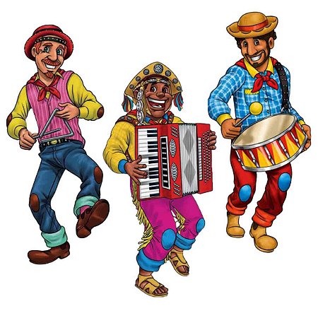Kit Painel Músicos Caipira p Festa Junina c/ 8 Peças Papelão