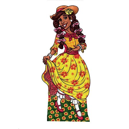 Totem Mulher Caipira p Festa Junina Tam. 1,50 metros Papelão