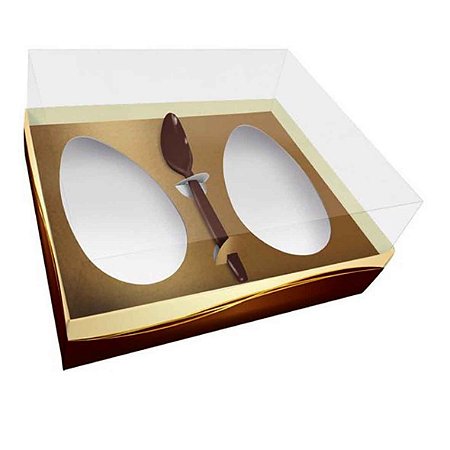 Caixa Ovo de Colher Páscoa 350g p/ 2 partes Cód 033 -KAIXOTE