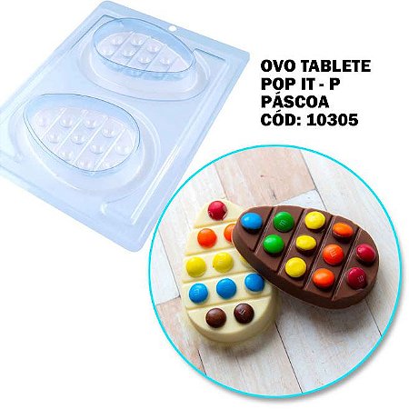 Forma Ovo Tablete Pop It P c Silicone 100g Cód 10305/BWB | LANÇAMENTO PÁSCOA BWB