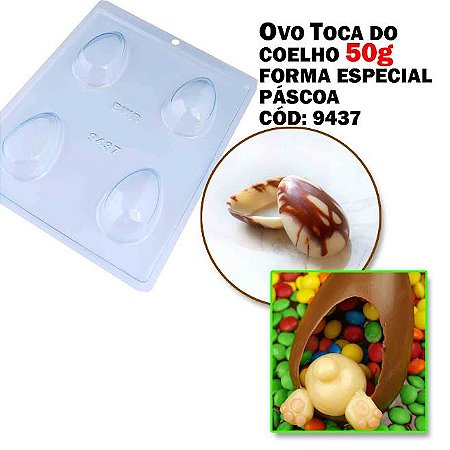 Forma Ovo Toca do Coelho Páscoa c Silicone 50g Cód 9437/BWB | LANÇAMENTO PÁSCOA BWB