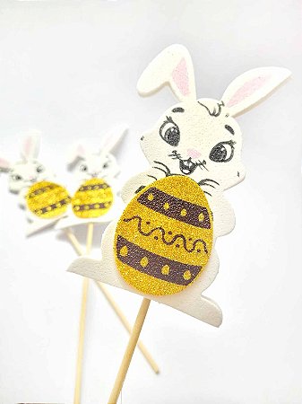 Palitos Decorativos Coelhinho da Páscoa Cód. PC0017/GRINTOY