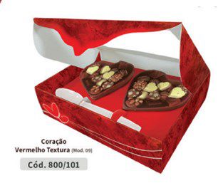 Caixa p/ 2 Corações 200g Cód 800/101 KAIXOTE