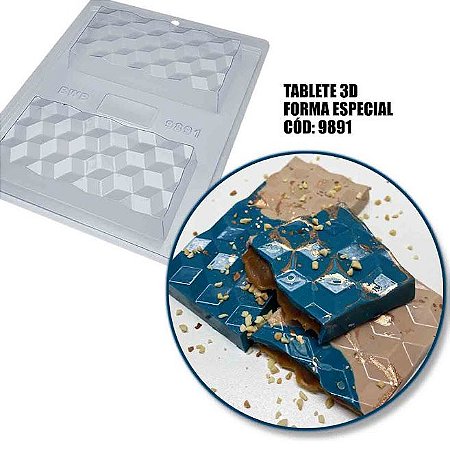 Forma Tablete 3D Especial Silicone 250g Cód 9891 BWB