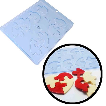 Forma Simples Quebra Cabeça de Coração Cód 9522 -BWB