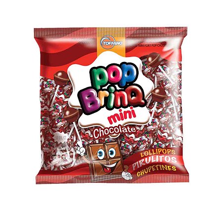 Pirulito Pop Brinq sabor Chocolate Mini 300g- Toffano