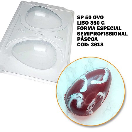 Forma c Silicone Semiprof. Páscoa Ovo Liso 350g Cód 3618-BWB