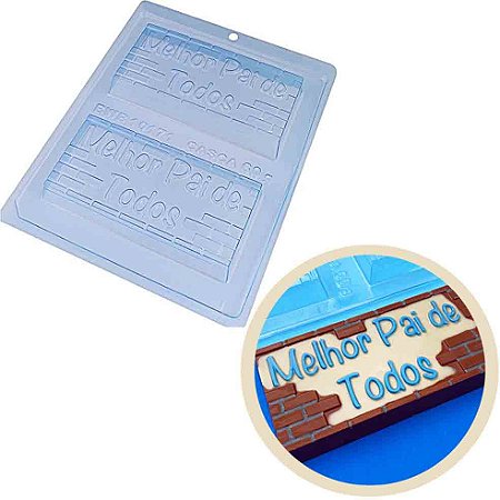 Forma c Silicone Tablete "Melhor Pai de Todos" Cód 10171-BWB