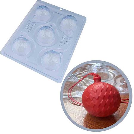 Forma c/ Silicone Bolinha de Natal Losango Cód 10050 -BWB